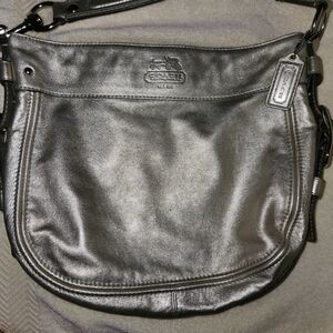 Coach Metallic Silver Shoulder Bag